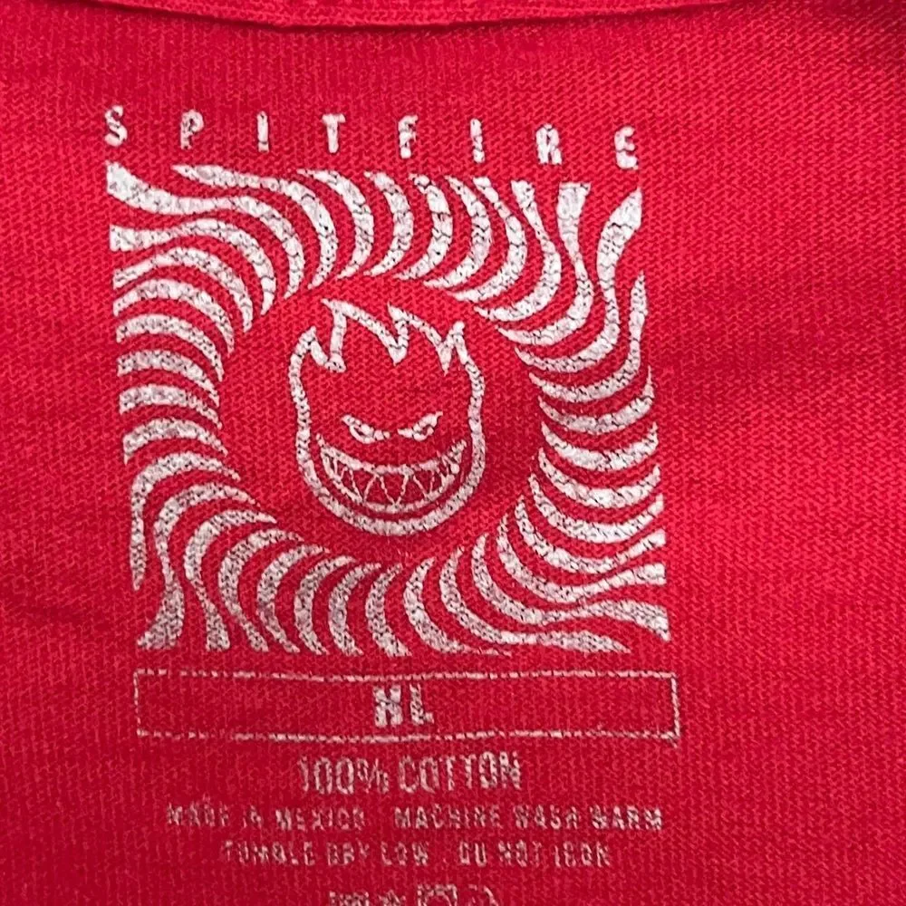 🔥🔥 SPITFIRE Skateboard Flame Boy Graphic Tee Burgundy/Yellow Sz XL -‎ PERFECT